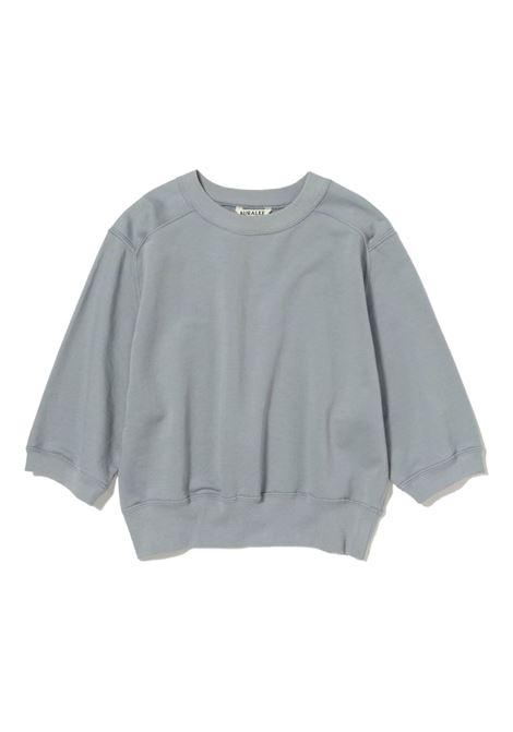 half sleeved sweatshirt woman grey AURALEE | A25SP04NUASH GRAY